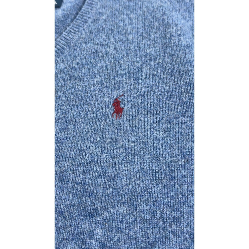 Polo Ralph Lauren 100% Lambswool V-Neck Sweater Mens  Pony Logo Prep Old Money - Picture 3 of 7